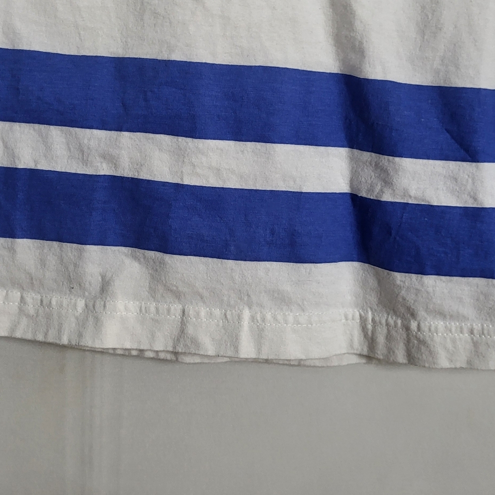 NHL White T-shirt Bud Light Of The Nordiques de W/ Blue Stripes - Picture 5 of 16